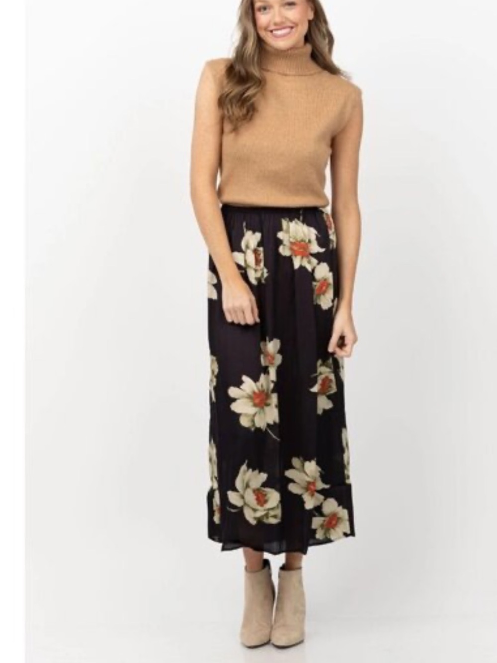 The Great The Idol Midi Skirt Pull On Floral Print Size 0/XS